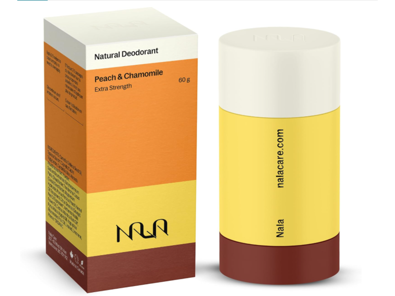 Nala Extra Strength Natural Deodorant, Peach & Chamomile, 60 g