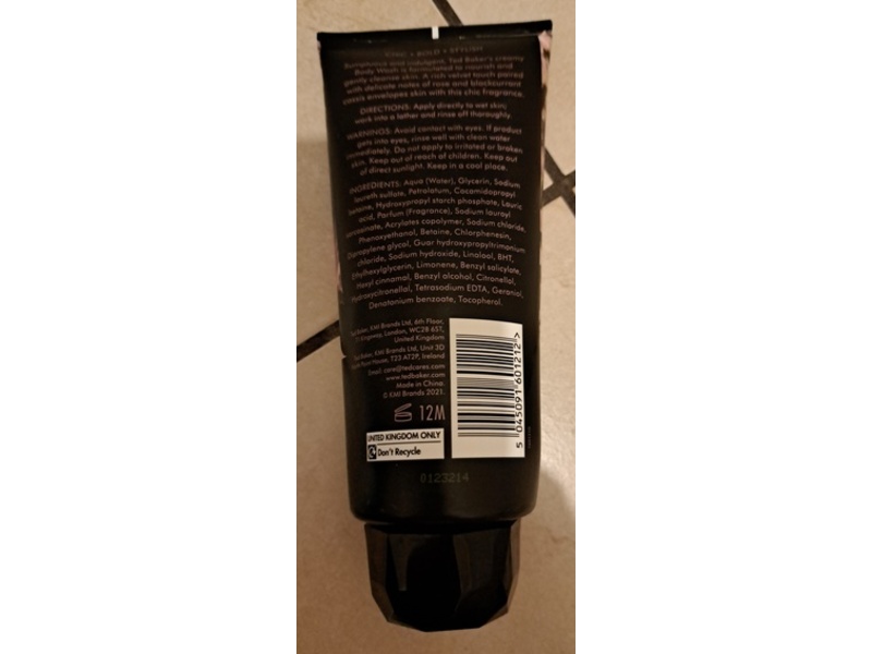 Ted Baker Rose & Cassis Creamy Body Wash, 6.7 fl oz/200 mL