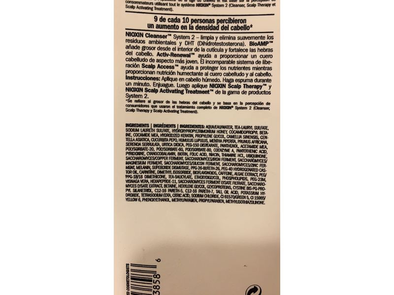 Nioxin Cleanser Fine Thinning Hair Shampoo, 2, 25.4 fl oz/750 mL