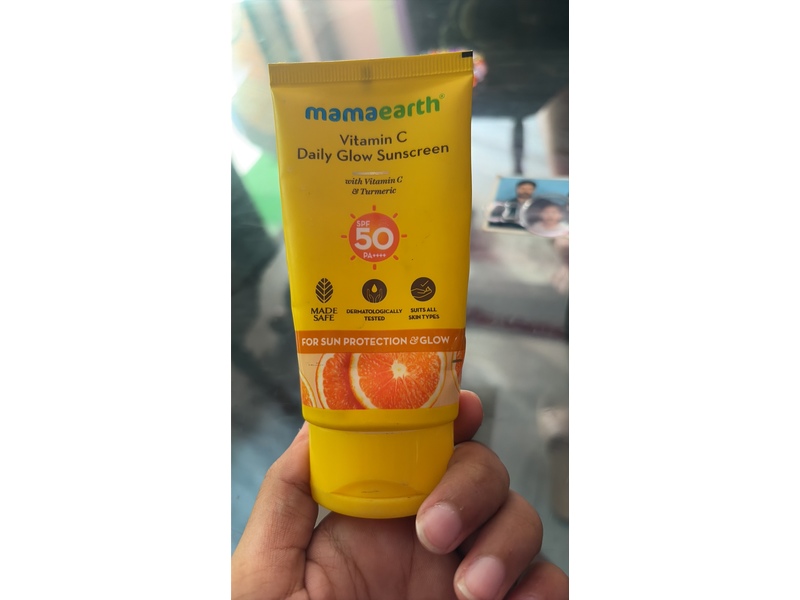 Mamaearth Vitamin C Daily Glow Sunscreen, SPF 50, 1.76 oz/50 g