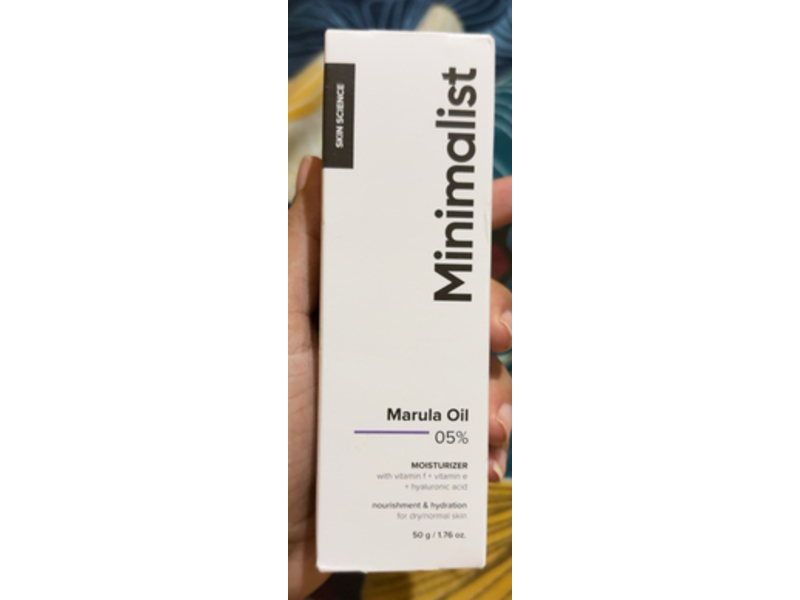 Minimalist Face Moisturizer, Marula Oil 05%, Vitamin F + Vitamin E & Hyaluronic Acid, 1.76 fl oz/50 g