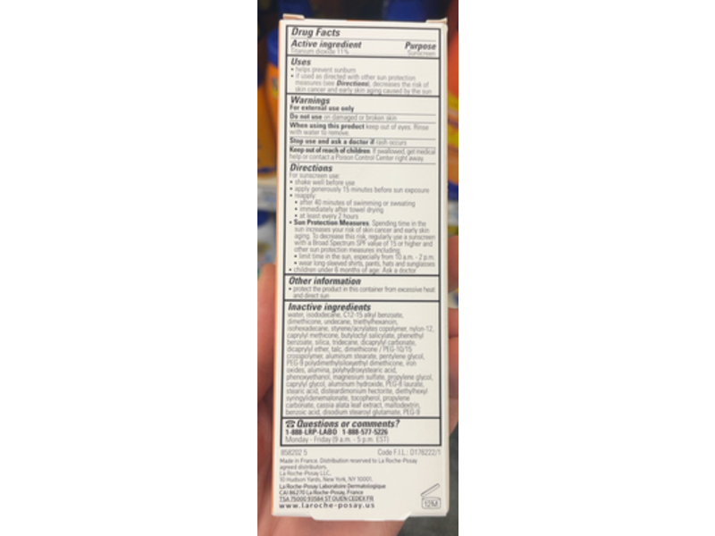 La Roche Posay Mineral Anthelios Light Fluid Sunscreen, SPF 50, Tinted, 1.7 fl oz/50 mL