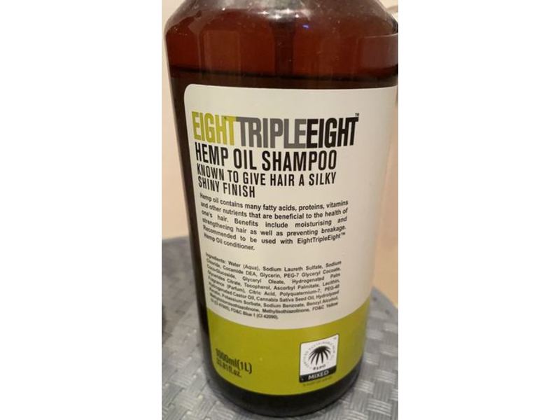 EIGHTTRIPLEEIGHT Hemp Oil Shampoo, 33.8 fl oz/1 L