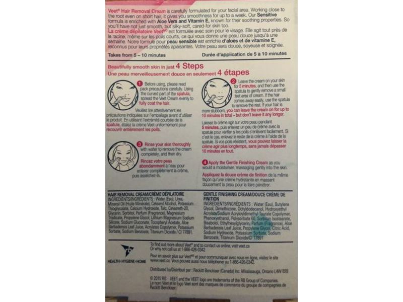 Veet Face Hair Removal Kit, Sensitive, Visage, 50 mL