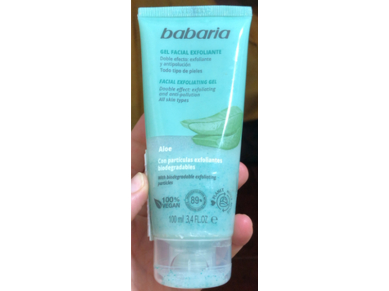 Babaria Facial Exfoliating Gel, Aloe, 3.4 fl oz/100 mL