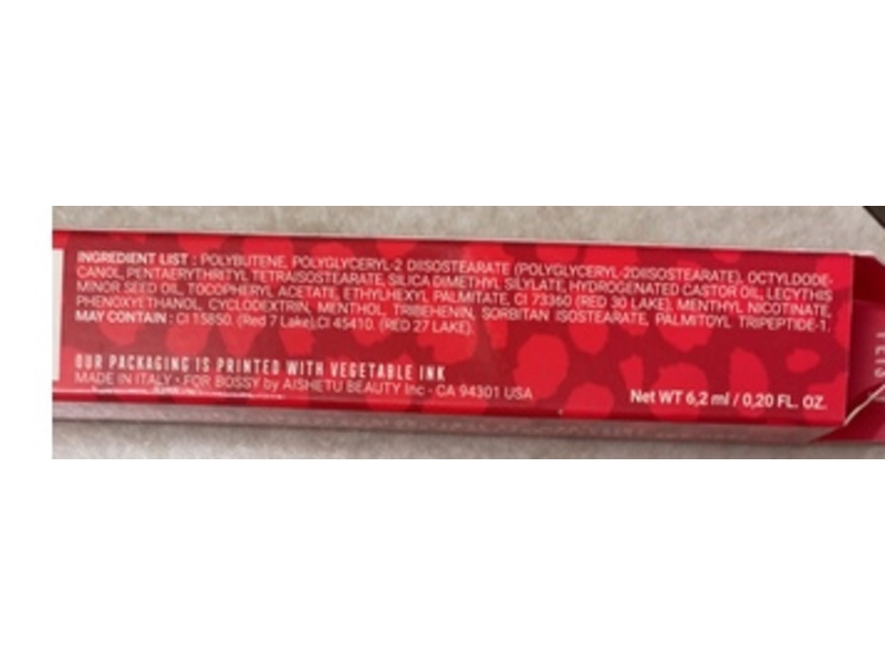 Bossy Cosmetics Lip Plumping Gloss, Fiesty, 0.2 fl oz/6.2 mL