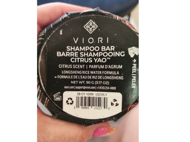 Viori Rice Water Protein Volumizing Solid Shampoo, Citrus Yao, 3.17 oz/90 g