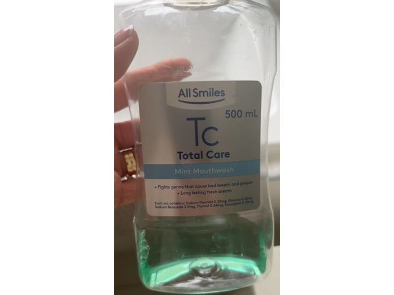 All Smiles Total Care Mouthwash, Mint, 500 mL