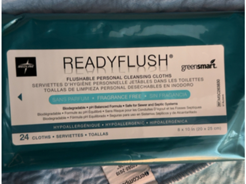 Medline Ready Flush Flushable Personal Cleansing Cloths, 24 Count