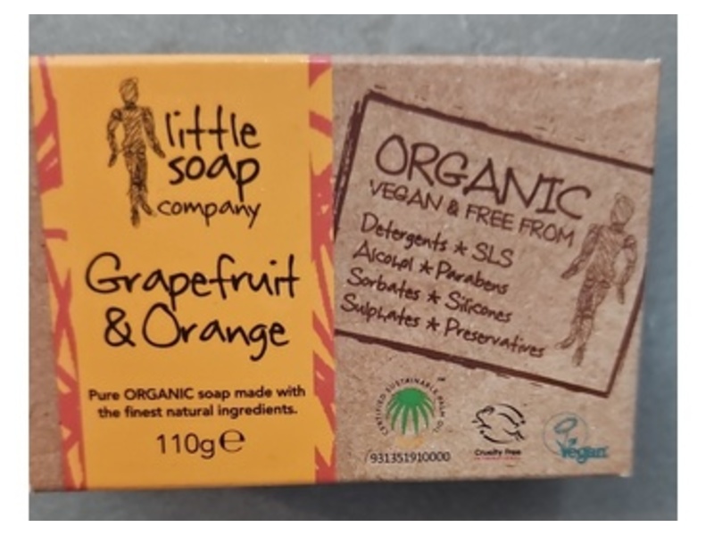 Little Soap Company Pure Organic Soap, Grapefruit & Orange, 110 g