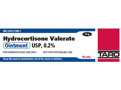 Hydrocortisone Valerate Ointment 0.2%, 60 g, Taro (Rx)