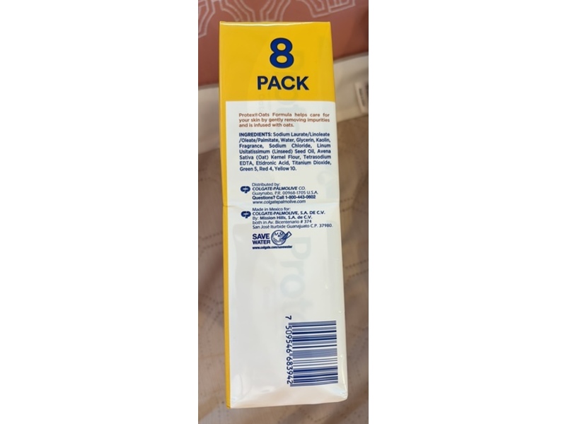 Protex Cleansing Body Soap, Oats, 3.7 oz/104.8 g, Pack Of 8