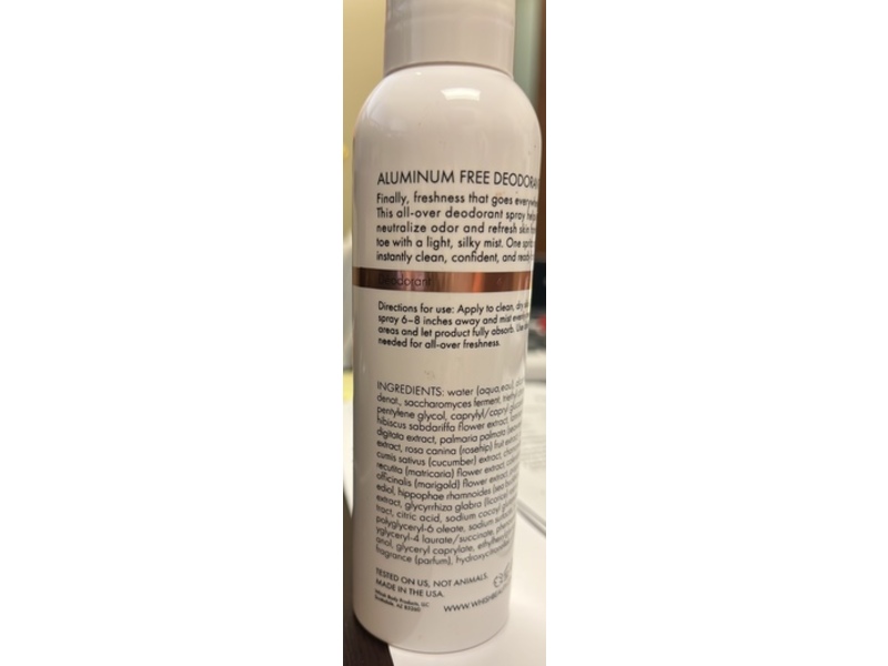 Whish Deodorant Spray, Almond Cream+Raspberry, 4 fl oz/118 mL