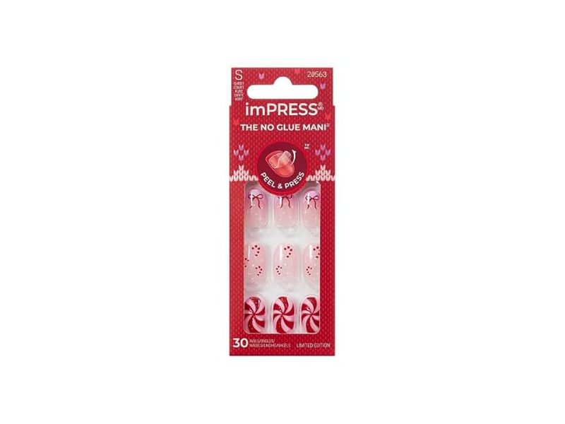imPRESS Holiday Press On Nails, Be Merry, 30 Count