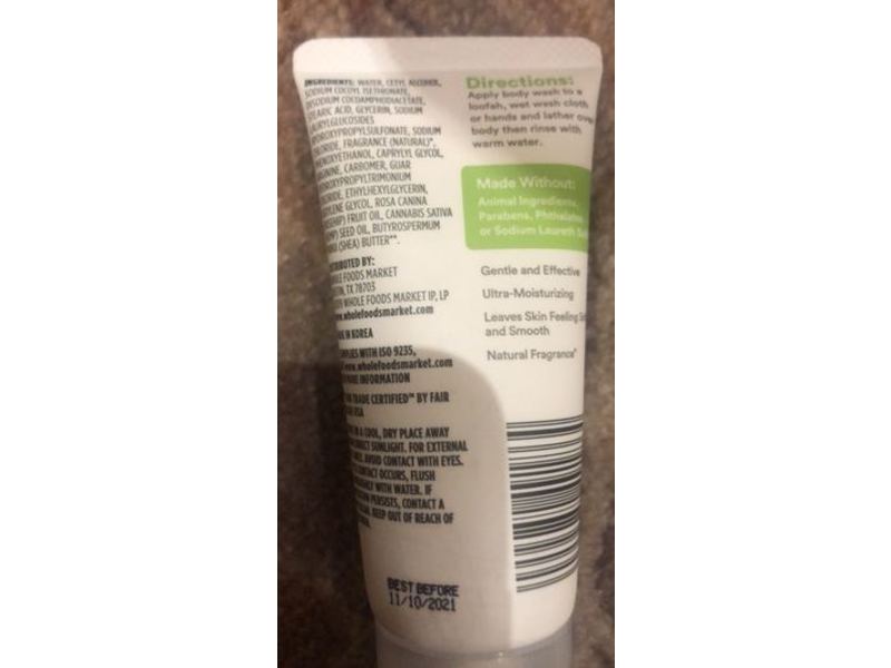 365 Whole Foods Market Moisturizing Body Wash, Aloe & White Tea, 2 fl oz/59 mL