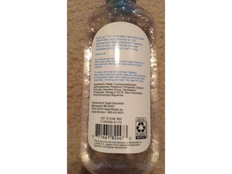 Up & Up 3 in 1 Micellar Cleansing Water, 13.5 fl oz|400 mL