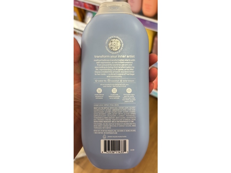 Method Body Wash, Water Lily Coconut Solar Bloom, 18 fl oz/532 mL