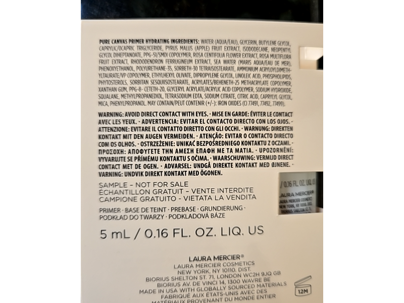 Laura Mercier Hydrating Pure Canvas Primer, 0.16 fl oz/5 mL