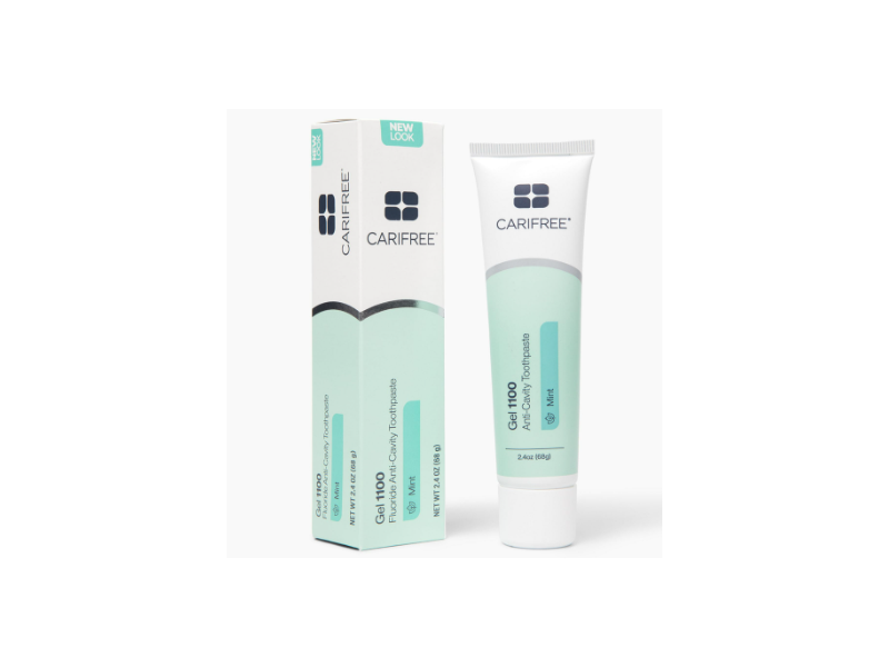 Carifree Gel 1100 Fluoride Anti-Cavity Toothpaste, Mint, 2.4 oz/68 g