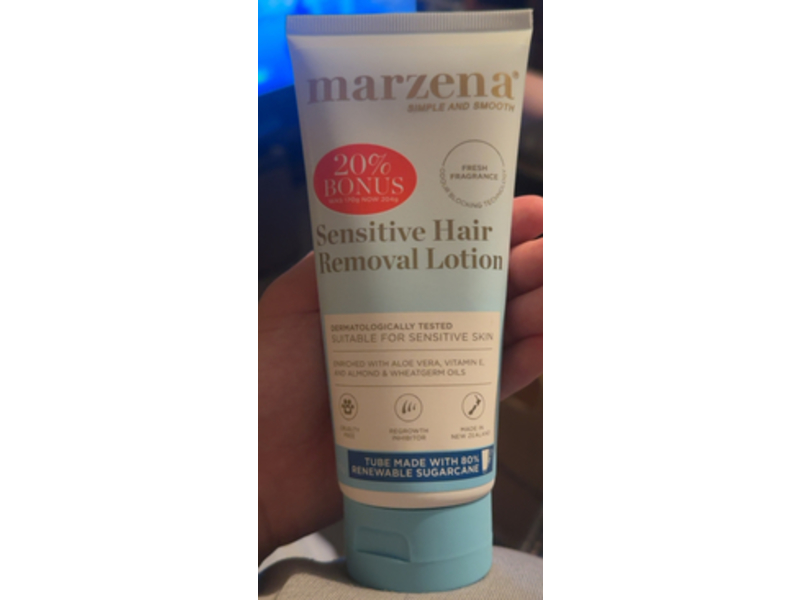 Marzena Simple & Smooth Sensitive Hair Removal Lotion, Aloe Vera, Vitamin E, 170 g