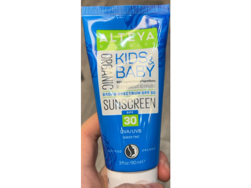 Alteya Organics Kids & Baby Sunscreen, SPF 30, 3 fl oz/90 mL