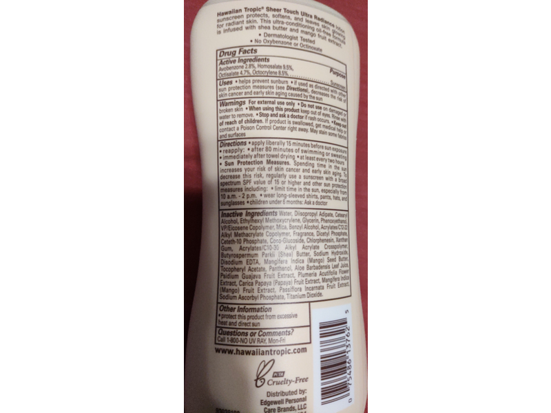 Hawaiian Tropic Sheer Touch Sunscreen Lotion, SPF 70, 8 fl oz/236 mL