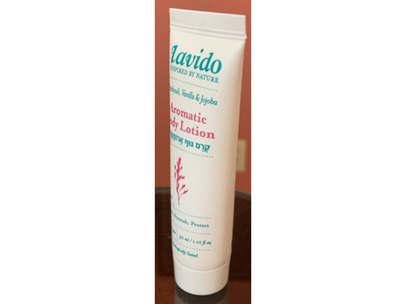 Lavido Aromatic Body Lotion, Patchouli + Vanilla & Jojoba, 1.01 fl oz/30 mL