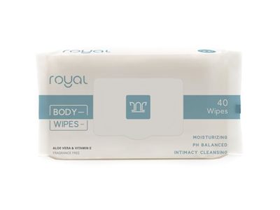 Royal Body Wipes, Alov Vera & Vitamin E, 40 Count