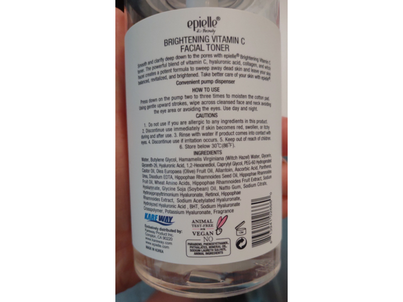 Epielle Brightening Vitamin C Facial Toner, Vitamin C Collagen, 9.7 fl oz/290 mL