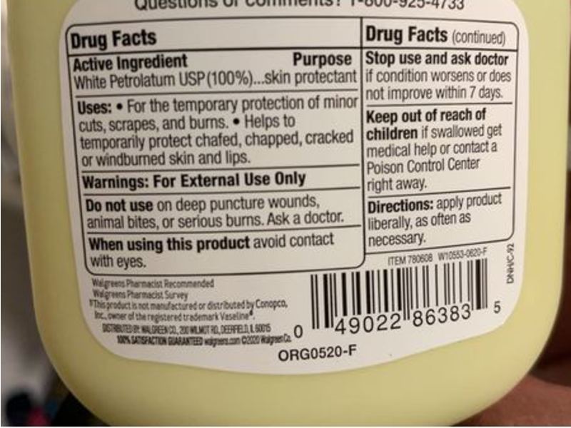 Walgreens Petroleum Jelly, Unscented, 7.5 oz/212 g