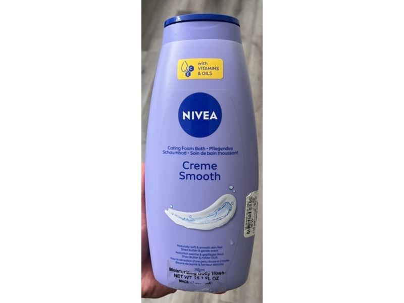 Nivea Cream Smooth Caring Foam Bath, Shea Butter & Gentle Scent, 750 mL