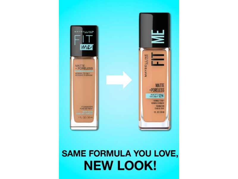 Maybelline New York Fit Me Matte + Poreless Foundation, 105 Natural Ivory, 1 fl oz/30 mL