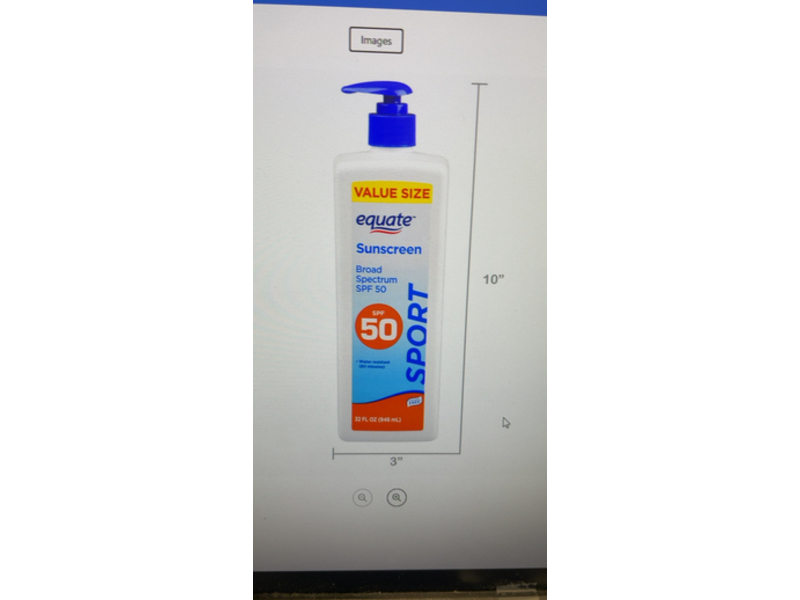 Equate Sunscreen, Sport, SPF 50, 32 fl oz/946 mL