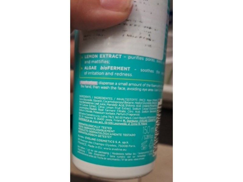 Eveline Cosmetics Face Cleanser, Perfect Skin Acne, 5.28 fl oz/150 mL