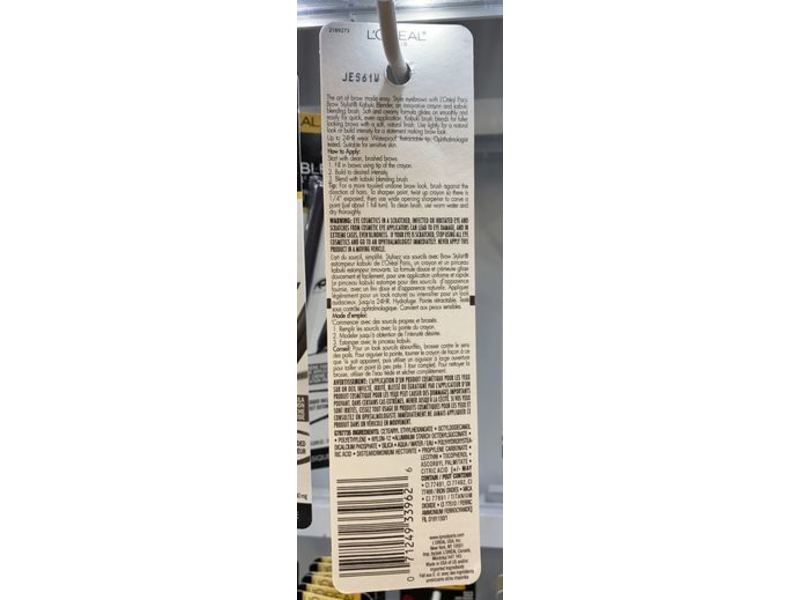 L'Oreal Paris Brow Stylist Kabuki Blender Brow Crayon, Brunette, 0.05 oz