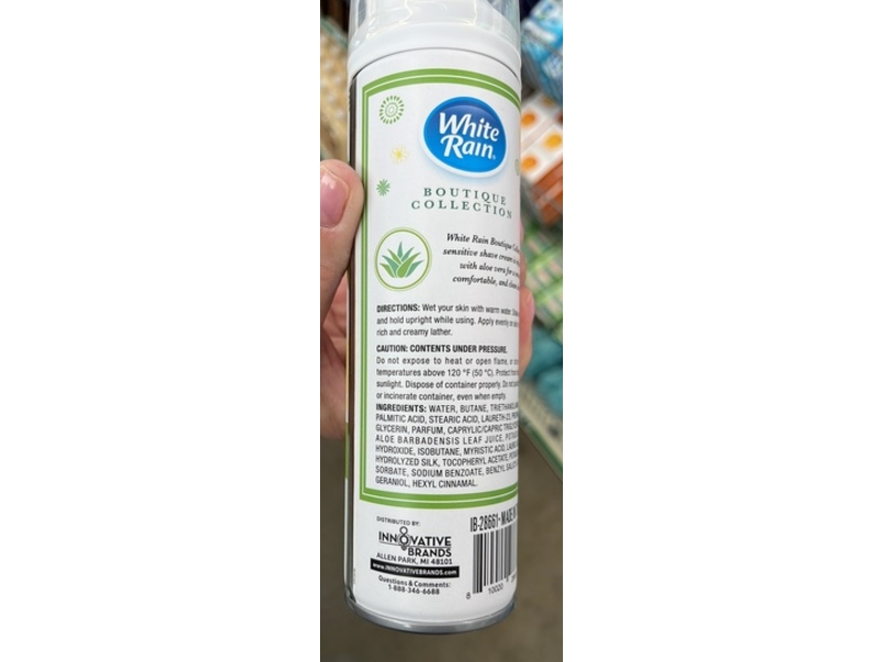 White Rain Sensitive Shaving Cream, Aloe Vera, 7 oz/207 mL