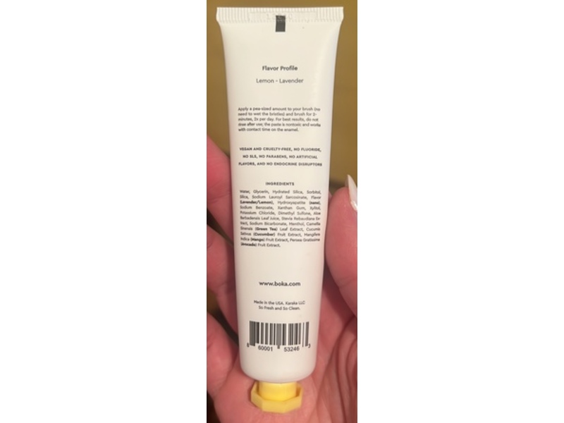 Boka Toothpaste, Lemon Lavender, 1.3 oz/38 g