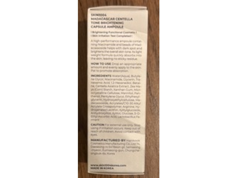 Skin1004 Madagascar Centella Tone Brightening Capsule Ampoule, 1.01 fl oz/30 mL