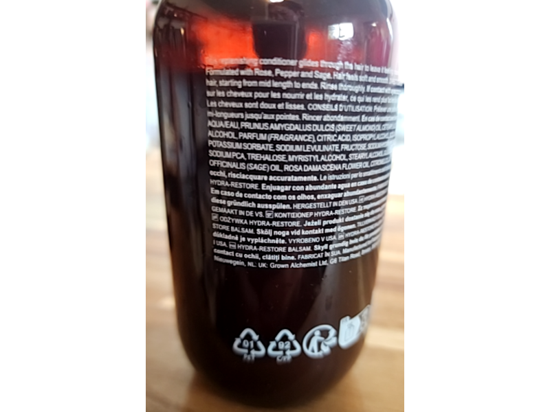 Grown Alchemist Hydra-Restore Conditioner, Rose + Pepper & Sage, 10.1 fl oz/300 mL