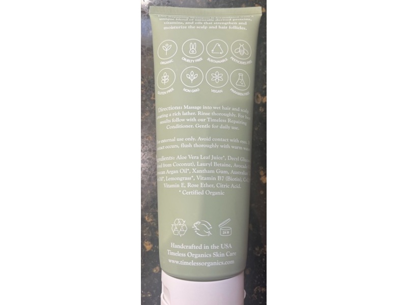 Timeless Organics Repairing Shampoo, Argan Oil + Biotin, 236 mL