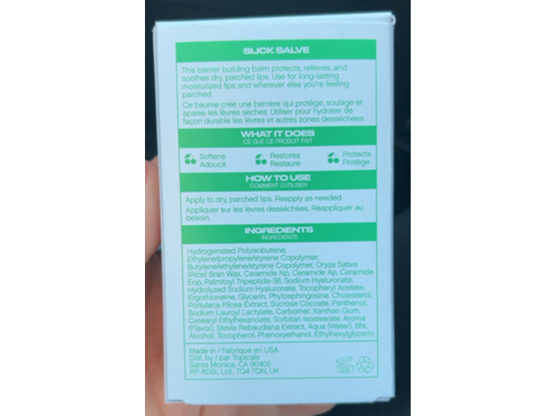 Topicals Slick Salve Lip Balm Duo, Mint, 0.5 fl oz/15 mL