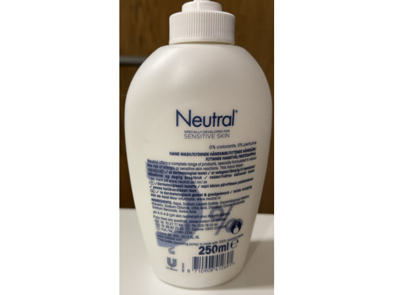 Neutral Hand Wash, Sensitive Skin, 250 mL