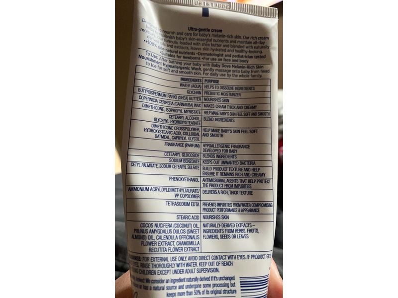 Baby Dove Hypoallergenic Cream, Sensitive Skin Care, 8 fl oz/240 mL