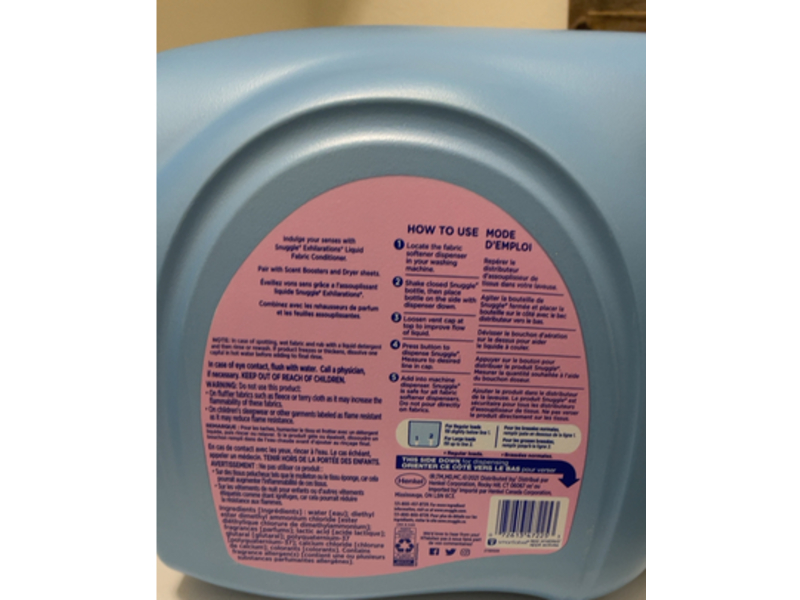 Snuggle Exhilaration Fabric Conditioner, Island Hibiscus & Rainflower, 211 Loads, 180 fl oz/5.32 L