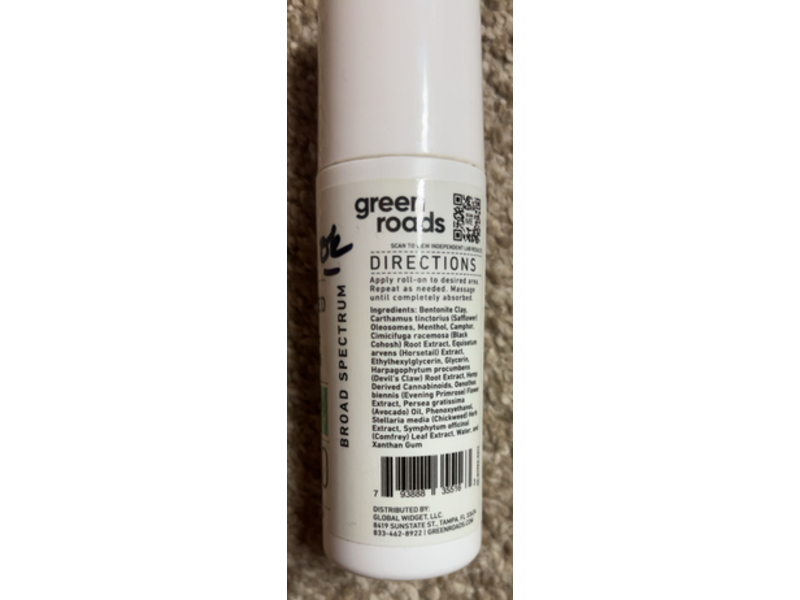 Green Roads Maximum Strength Advanced Pain Relief Roll-On, 3 fl oz/30 mL