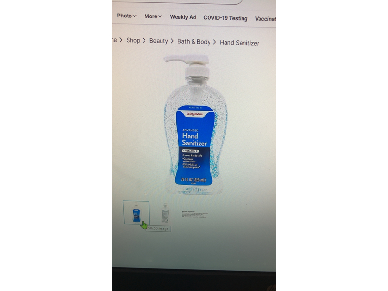 Walgreens Advanced Hand Sanitizer, Vitamin E, 28 fl oz/828 mL