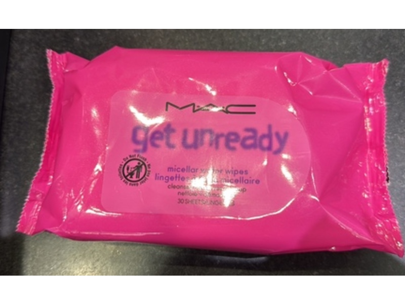 M.A.C Cosmetics Get Unready Micellar Water Wipes, 30 Count
