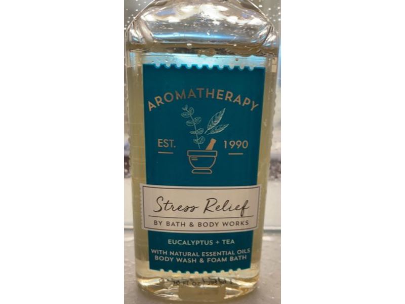 Bath & Body Works Stress Relief Body Wash & Foam Bath, Eucalyptus + Tea, 10 fl oz/295 mL