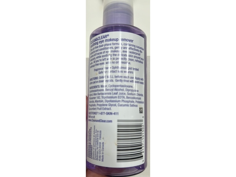 Clean & Clear Soothing Eye Makeup Remover, 5.5 fl oz/162 mL
