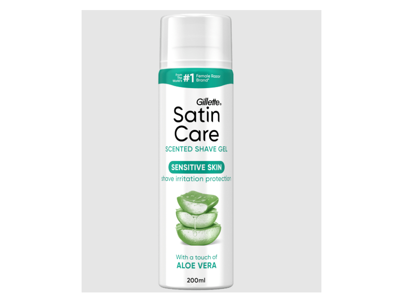 Gillette Satin Care Scented Shave Gel, Aloe Vera, 200 mL